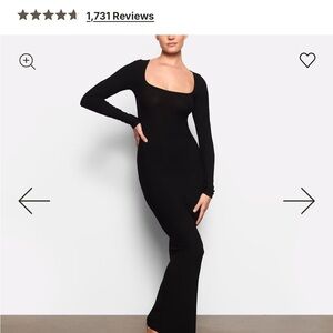 SKIMS Black Long Sleeve Dress